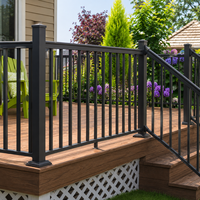 Clôture d'escalier en alliage d'aluminium sur mesure de 6 pieds, finition naturelle thermolaquée, design moderne durable avec installation rapide