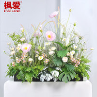 Fleurs artificielles, plantes artificielles, écrans de séparation, arrangements de verdure en pot, jardinières longues, boîtes à fleurs, aménagement paysager extérieur