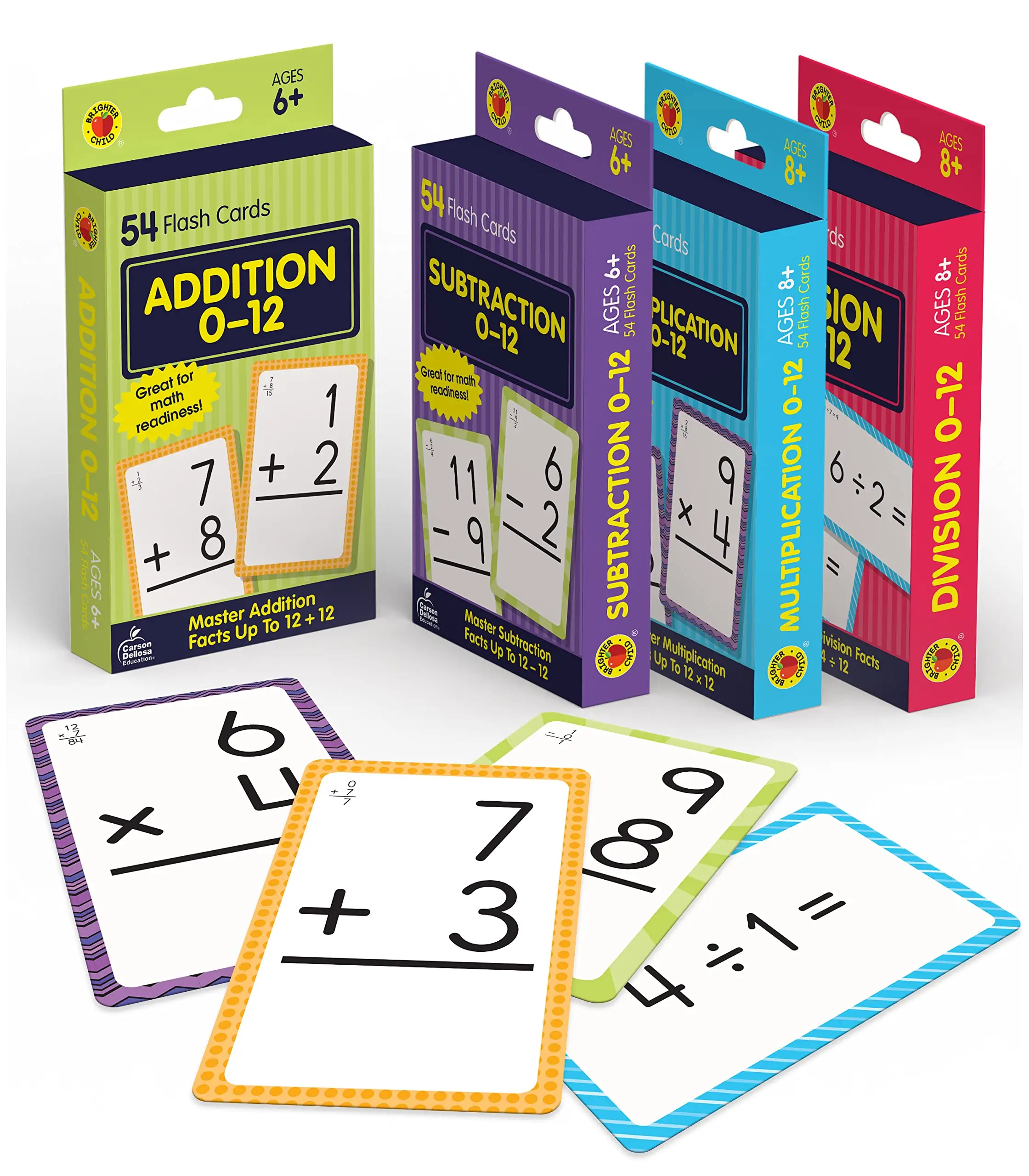 Custom 6+ Ages Double-sided 54 Cards Maths Flash Cards Set For Kids Early Educational