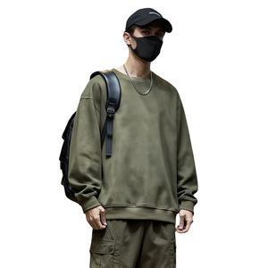 TKAN415 personnalisé 100% coton hommes sweat surdimensionné lourd éponge française avec broderie solide motif taille pour l'automne - Product Image 2