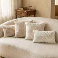 Housse de coussin vintage en coton à rayures confortable pour salon, vente en gros