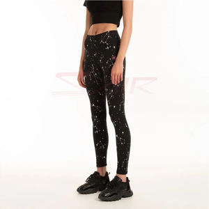 Best Quality Ladies Leggings with <b>Tummy</b> <b>Control</b> 100% Cotton Sublimation Printing Fashionable Workout Pants Custom Logo Waist - Product Image 3