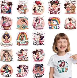 Vinilos Termoadhesivos DTF con Diseños de Niñas Lindas y Frases Divertidas, Listos <span class=keywords><strong>para</strong></span> Planchar, <span class=keywords><strong>para</strong></span> Camisetas, Ropa Infantil, Bolsos y Manualidades DIY - Product Image 1