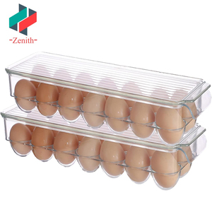 Depolama ve organizasyon için istiflenebilir PET plastik yumurta tepsisi depolama kapaklı kutu buzdolabı organizatör kutuları - Product Image 2