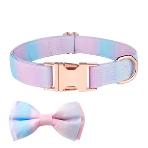 High-end barato luxo coleira de cachorro fivela resistente macio acolchoado resistente metal fivela pet gato cão leva e coleiras