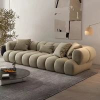 Ensemble de Salon Moderne de Luxe, Canapé Modulaire Rectangulaire en Velours Cygne Nuage d'Art, Forme en L, Fonction Inclinable, Taille Personnalisable, pour Hôtellerie