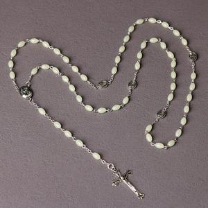 Mecrt Catholic Crucifix Luminous <b>Cross</b> Rosary Necklace Holy Soil Jerusalem Curved Needle Box Packaging for Gift Giving Jewelry - Product Image 2