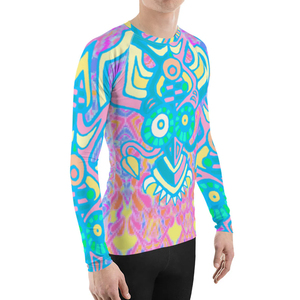 Vente en gros de chemises de surf à manches longues pour hommes, personnalisées avec impression par sublimation, rashguard - Product Image 1