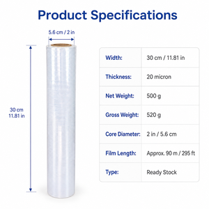 2026 Penjualan Terbaru 30cm 100yd Gulungan Film Penghalang Tahan Debu dan Air LLDPE Lembut Mengkilap dengan Inti <span class=keywords><strong>Mini</strong></span> 1 Inci Kelas Mesin - Product Image 2