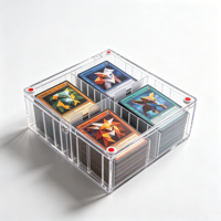 Boîte de rangement pour cartes à collectionner en acrylique compatible avec les cartes Pokémon TCG, organisateur de cartes transparent avec séparateurs et couvercle verrouillable