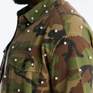 Completo Estivo di Alta Qualità: Camicia Traspirante a Maniche Corte e Pantaloncini <span class=keywords><strong>Bermuda</strong></span>, Set Due Pezzi Oversize Mimetico per Uomo - Product Image 4