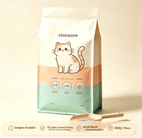 Sac d'emballage pour litière pour chat, format personnalisé, 8 pouces, fond carré, scellé sur le côté, en aluminium, résistant à l'humidité, imprimé en héliogravure, pochette autoportante