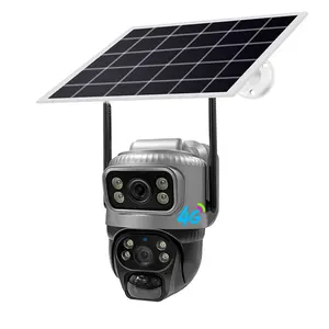 V380 그레이 컬러 PIR 태양광 카메라 4MP 소형 태양광 카메라 모션 트래킹 기능