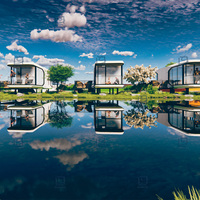 Maison de camping moderne de luxe amovible, maison préfabriquée mobile en forme de capsule spatiale pour hôtel, complexe hôtelier