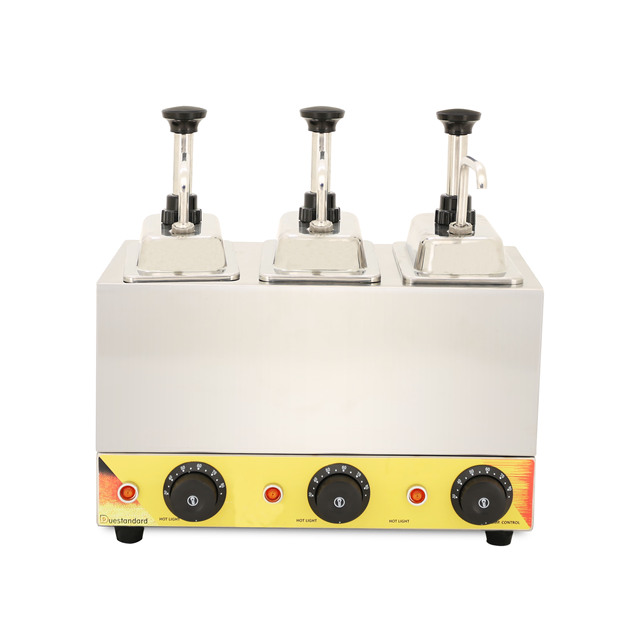3 Tanks Electric Commercial Hot Chocolate Topping Warmer and Dispenser with Pump