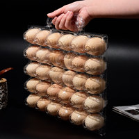 Vente directe d'usine, barquette à œufs en plastique transparent de qualité alimentaire personnalisée PET avec poignée pour l'emballage des œufs frais