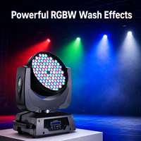 Luz móvil LED RGBW de 108x3W 324W con zoom motorizado DMX512 de 14 canales y giro de 540° °   Inclinación 270 °   Para Conciertos, Clubes, Bodas, Bares