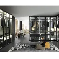 Modern Aluminum Frame Glass Door Bedroom Wardrobe Closet Designs