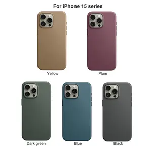 جراب Apple 15 الفاخر المنسوج الدقيق جراب هاتف من الجلد المعاد تدويره الأصلي المسموح به لهاتف iPhone 15 Pro Max 15