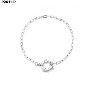 Amy Amy – Bracelet à chaîne plaqué argent avec fermoir, bijoux pour femmes, cadeau, Style classique, P2011 - Product Image 1