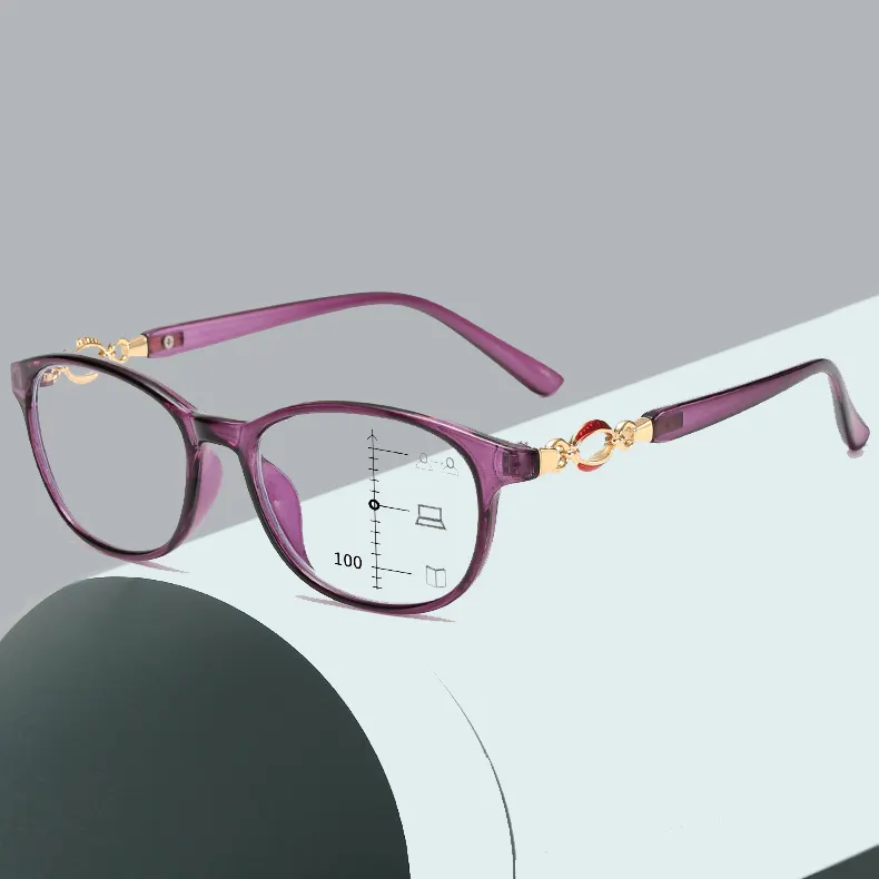 Occhiali da lettura progressivi multifocali uomo donna Anti blu UV Protect Eyes occhiali regolazione automatica montatura per occhiali