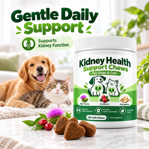 Suplemento Diario de Bienestar <span class=keywords><strong>para</strong></span> Mascotas: Masticables Suaves <span class=keywords><strong>para</strong></span> el Tracto Urinario de Perros y <span class=keywords><strong>Gatos</strong></span> con Cardo Mariano, Arándano, Astrágalo, Colina y L-Arginina - Product Image 1