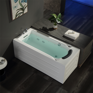 Baignoires <span class=keywords><strong>Jacuzzi</strong></span> Modernes Autoportantes pour SPA <span class=keywords><strong>Intérieur</strong></span>, Baignoires de Massage Rectangulaires en Acrylique avec Vidange pour Villa - Product Image 1