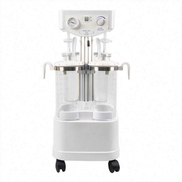 Medical Electric Suction Pump Apparatus Aspirator Double Bottles Suction Trolley Unit Machine Vaccum Suction