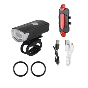 Accessoires universels pour vélo, phare LED pour vélo, lumière rechargeable par USB, clip pour fixation, ensemble de lumières avant et arrière pour vélo - Product Image 1