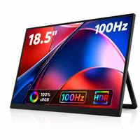 Moniteur portable de 18,5 pouces, 100 Hz, 1080p FHD, panneau IPS, type C, 100% SRGB, haut-parleurs doubles, support VESA pour ordinateurs portables/téléphones//PS4/PS5