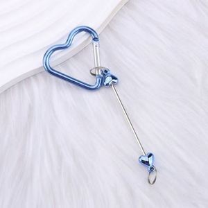 Porte-clés à perles en forme de cœur coloré, barre vierge avec mousqueton pour kit de fabrication artisanale DIY - Product Image 4