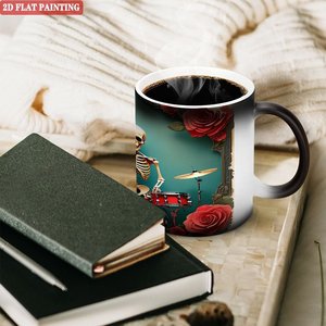 Frosted Magic Mug 11oz Black <b>Ceramic</b> Heat Sensitive Color Changing Coffee Tea <b>Cup</b> - Product Image 3