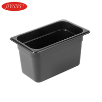 Jiwins Commercial Food Storage box Assiette à dîner en plastique PC transparent noir Conteneur de stockage des aliments