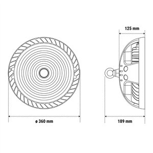 Lampada Industriale LED ad Alta Luminosità Beghelli, Diametro 42,5 Cm per Uso in Magazzini e Fabbriche - Product Image 2