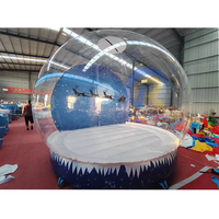 Photomaton gonflable de Noël avec souffleur et éclairage LED, globe de neige commercial pour location de fête de fin d'année