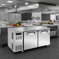 Table de préparation réfrigérée en acier inoxydable pour cuisine professionnelle – Congélateur commercial à refroidissement efficace