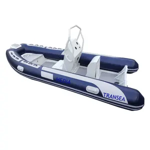 Hedia设计铝制船体肋船480，带中控台和驾驶员座椅
