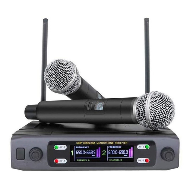 MIM-HX2 Dual Channels UHF Professional Wireless Microphone System for Stage Performance