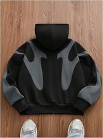 Personnalisé Couple Double -cap Zipper Jacket Cardigan Hoodies American High Street Hip-hop Cross Patchwork Hoodies