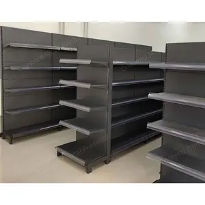 Grocery Store Double-sided Feature And Used Metallic Material Shop Shelves Supermarket Shelf Retail Gondola Shelving