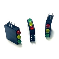 Kit de perles combinées pour support de lampe à tête ronde à trois trous de 3 mm avec bride, douille de signalisation LED teintée et diffuse, angle de vision de 30°