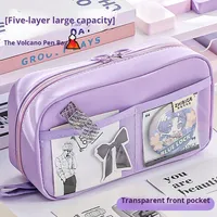 Trousse à crayons transparente en plastique grande capacité pour garçons, nouveauté 2024, fournitures scolaires pour écoles et bureaux