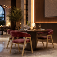Chaise de salle à manger haut de gamme pour hôtel, chaise rembourrée pour restaurant, fauteuil en bois massif pour mobilier de salle à manger