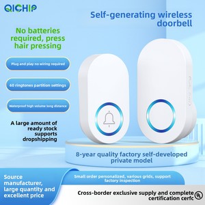 <span class=keywords><strong>Sonnette</strong></span> <span class=keywords><strong>sans</strong></span> <span class=keywords><strong>fil</strong></span> étanche à volume élevé 433 MHz pour la maison intelligente <span class=keywords><strong>longue</strong></span> Distance 1 à 2 WiFi gamme batterie de barre OLED auto-génératrice - Product Image 4