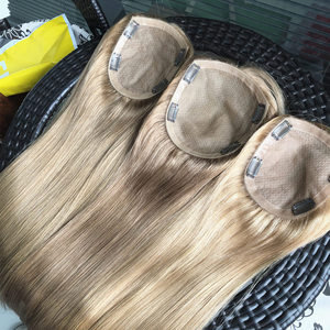 Topper de Cabello Rubio con Base de Seda Completa, Todos los Tamaños 8-20 Pulgadas, Cabello Humano 100% Remy de Alta Calidad en Stock para Mujer - Product Image 4
