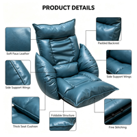 Canapé de sol pliable moderne en cuir Tatami, chaise longue réglable multi-angles, coussin de sol peu encombrant pour la maison