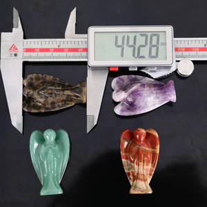 Statue d'ange en cristal naturel en gros, sculptée, pierre précieuse de guérison, ailes d'ange, sculpture en quartz, figurines pour pendentif, cadeau, décoration - Product Image 5
