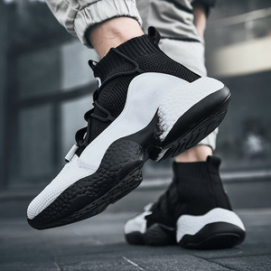 Chaussures de Basketball de Sport Décontractées Montantes Tendance pour Hommes, Printemps-Été, Grandes Tailles, Respirantes, en Maille Volante Élastique, Commerce Transfrontalier - Product Image 4