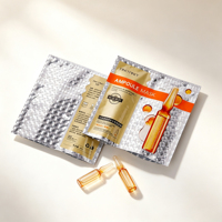 Sacs holographiques personnalisés en plastique laminé pour masques faciaux, emballage laser, scellés sur 3 côtés, sacs cosmétiques holographiques en Mylar