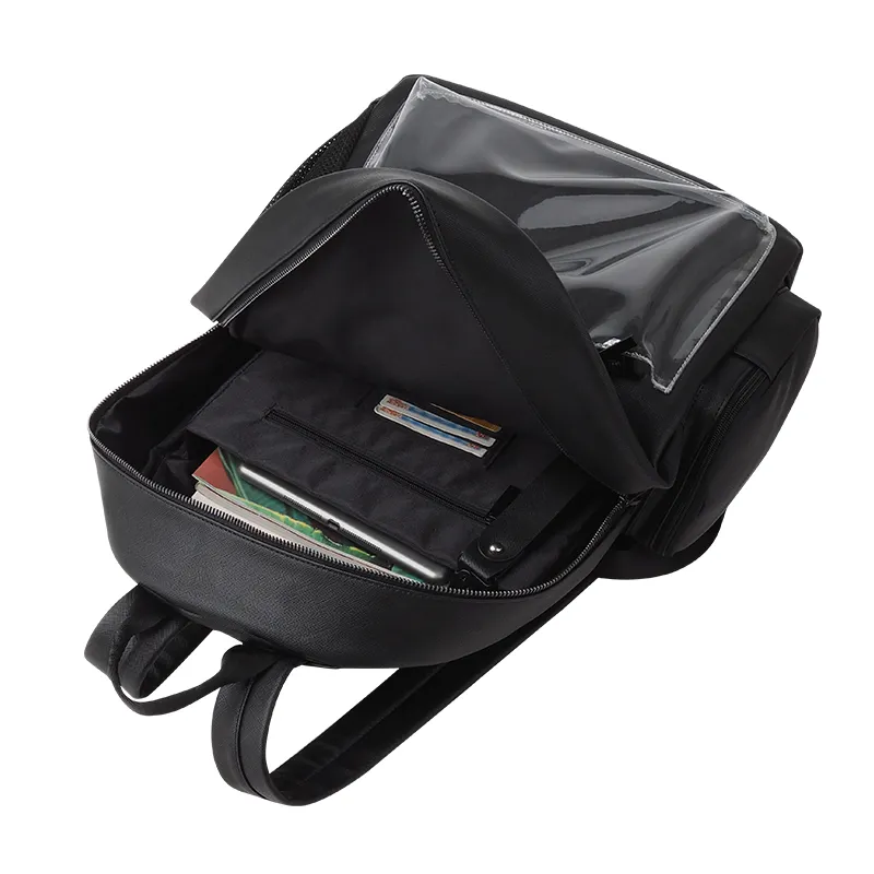 Custom Trendy Leather School Laptop Backpack Bag with Ladies Casual Backpack